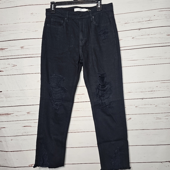 Hidden Bailey Hi Rise Boyfriend Black Distressed Jeans - Picture 1 of 16